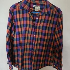Eddie Bauer Multicolor Plaid Button Down Shirt